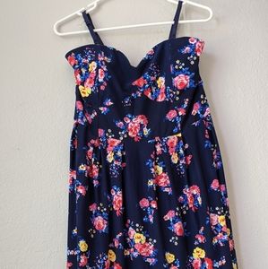 NB Strapless Blue Floral dress (comes with straps)